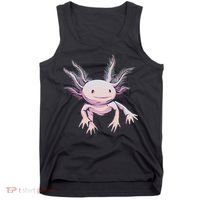 Axolotl Mexican Salamander Drawing Lizard Realistic Axolotl  Tank Top thumb 0