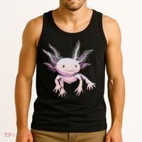 Axolotl Mexican Salamander Drawing Lizard Realistic Axolotl  Tank Top thumb 3