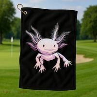 Axolotl Mexican Salamander Drawing Lizard Realistic Axolotl  Golf Towel thumb 1