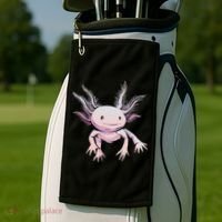 Axolotl Mexican Salamander Drawing Lizard Realistic Axolotl  Golf Towel thumb 2