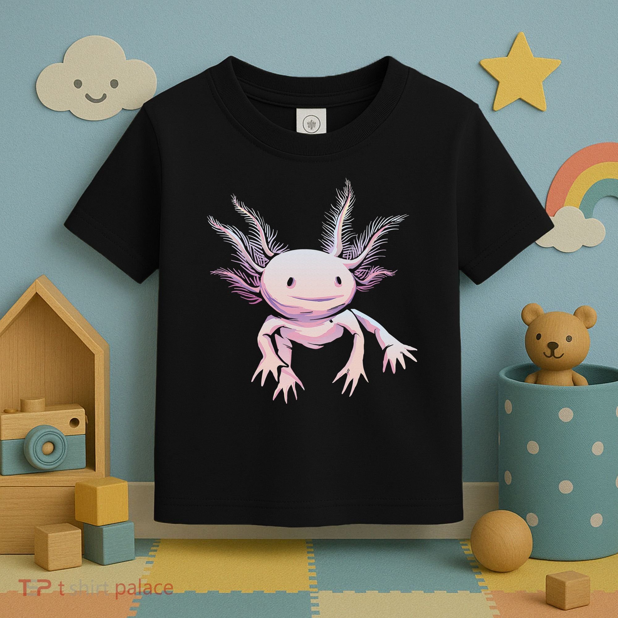 Axolotl Mexican Salamander Drawing Lizard Realistic Axolotl  Toddler T-Shirt
