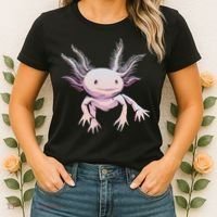 Axolotl Mexican Salamander Drawing Lizard Realistic Axolotl  Women's T-Shirt thumb 2