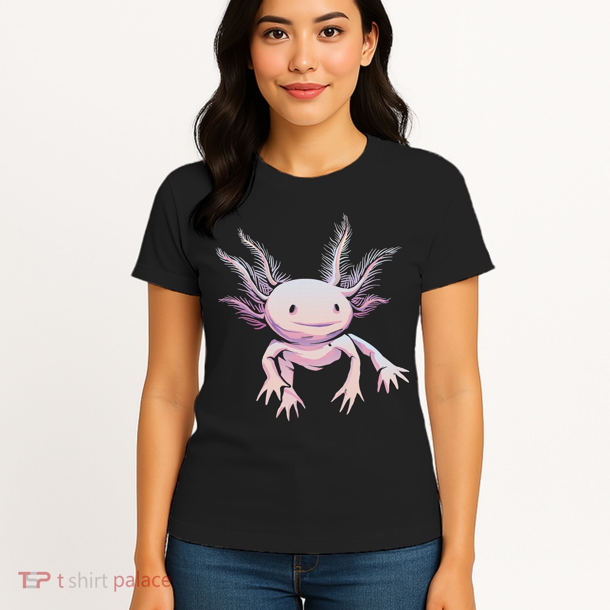 Axolotl Mexican Salamander Drawing Lizard Realistic Axolotl  Women's T-Shirt