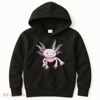 Axolotl Mexican Salamander Drawing Lizard Realistic Axolotl  Kids Hoodie thumb 0