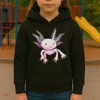 Axolotl Mexican Salamander Drawing Lizard Realistic Axolotl  Kids Hoodie thumb 3