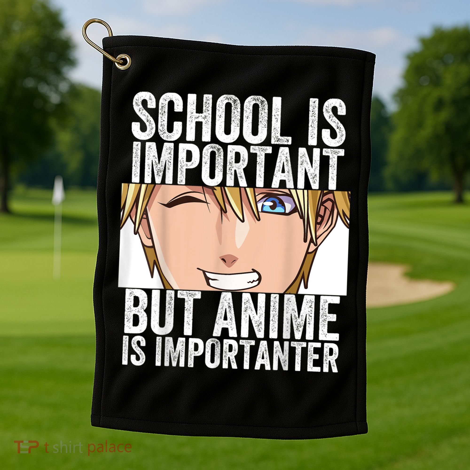 Anime Merch School Is Important But Anime Is Importanter Golf Towel
