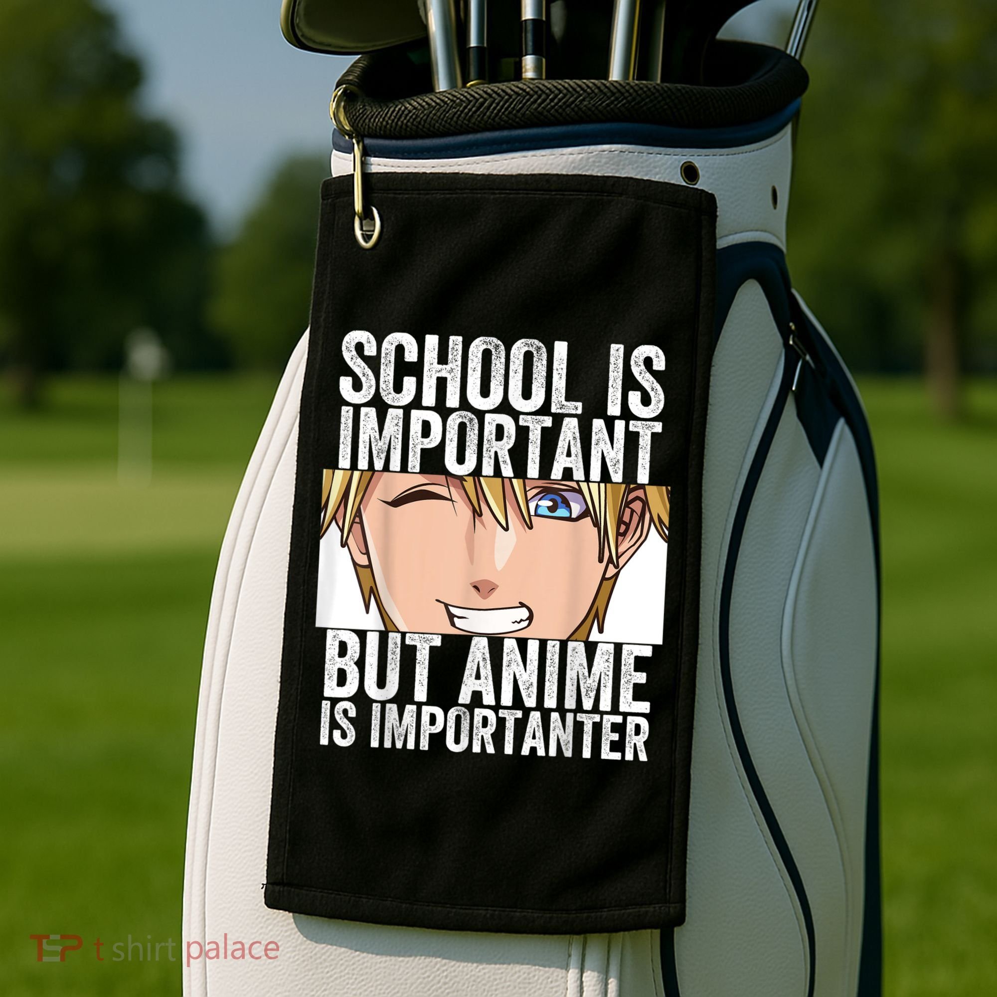 Anime Merch School Is Important But Anime Is Importanter Golf Towel