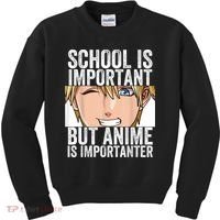 Anime Merch School Is Important But Anime Is Importanter Kids Sweatshirt thumb 0