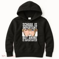 Anime Merch School Is Important But Anime Is Importanter Kids Hoodie thumb 0