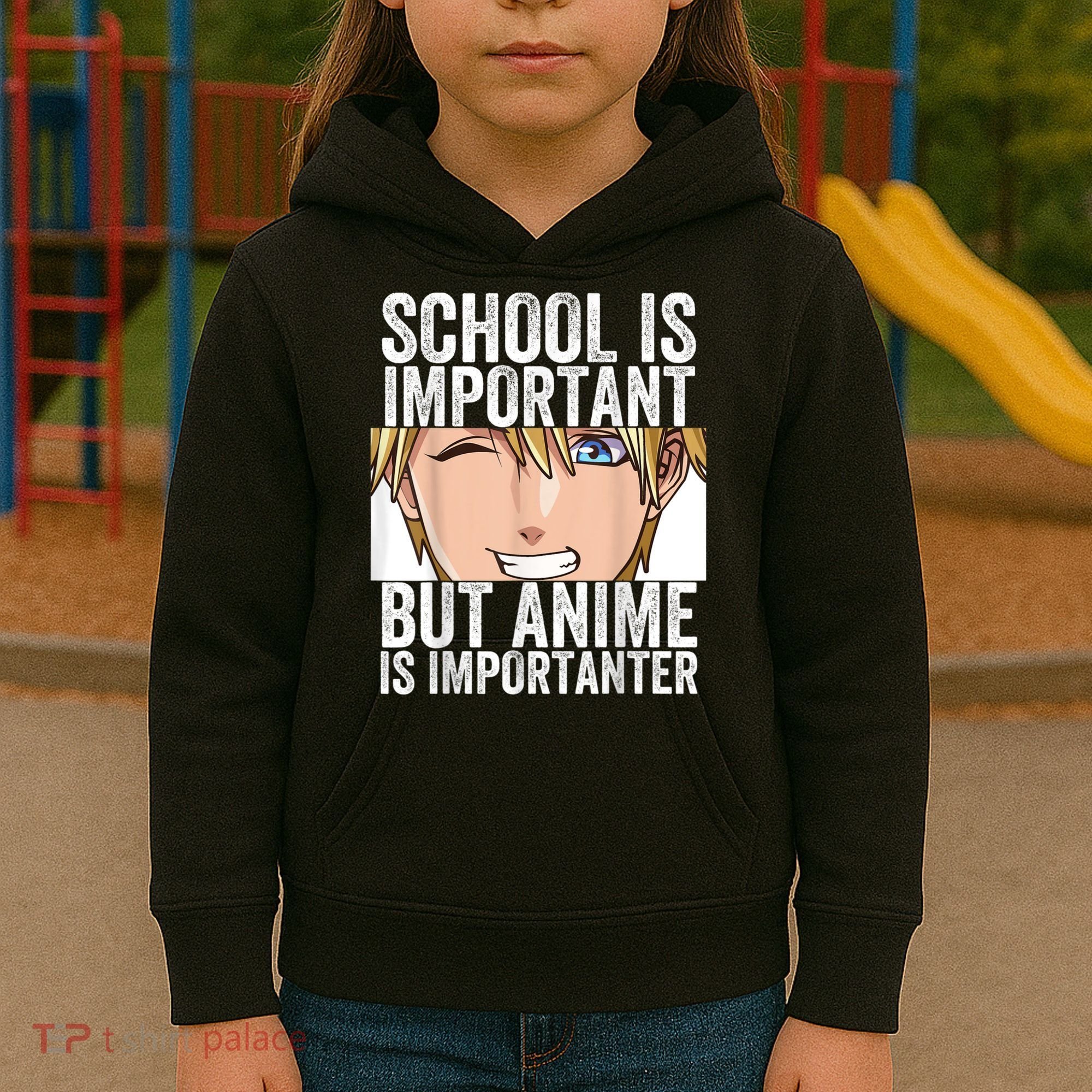 Anime Merch School Is Important But Anime Is Importanter Kids Hoodie