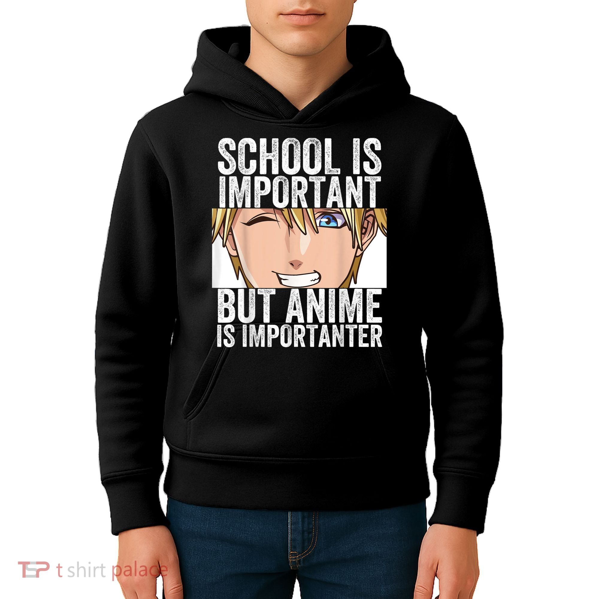 Anime Merch School Is Important But Anime Is Importanter Kids Hoodie