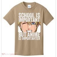 Anime Merch School Is Important But Anime Is Importanter Kids T-Shirt thumb 0