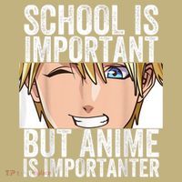 Anime Merch School Is Important But Anime Is Importanter Kids T-Shirt thumb 2