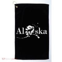 Alaska Map State Golf Towel thumb 0