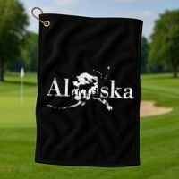 Alaska Map State Golf Towel thumb 1