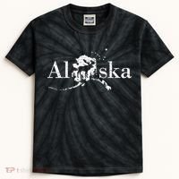 Alaska Map State Kids Tie-Dye T-Shirt thumb 0
