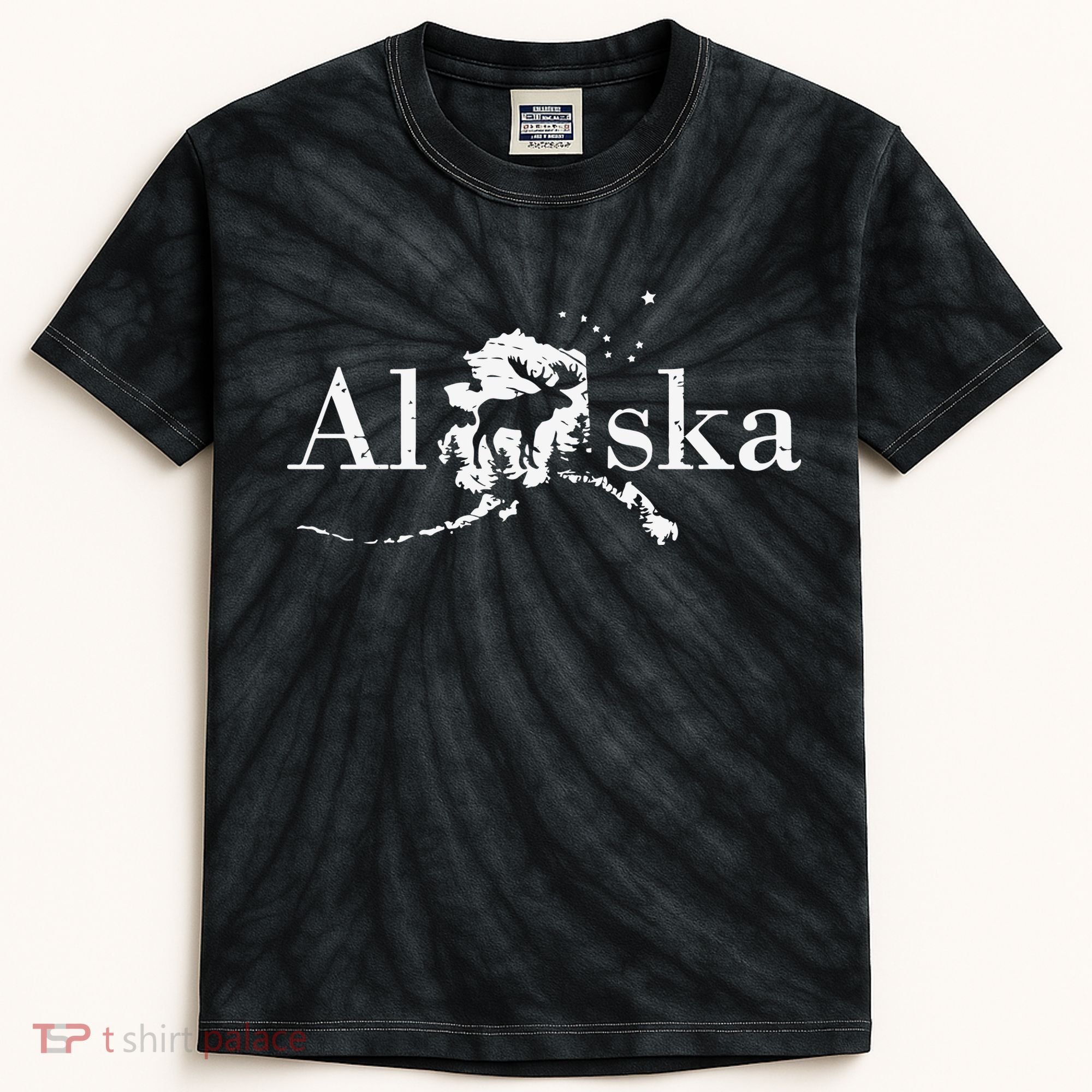 Alaska Map State Kids Tie-Dye T-Shirt