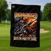 Autism Meme Skeleton Tism Undiagnosed But Im Pretty Sure Cool Gift Golf Towel thumb 1