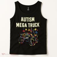 Autism Mega Truck Tank Top thumb 2