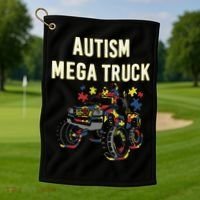 Autism Mega Truck Golf Towel thumb 1