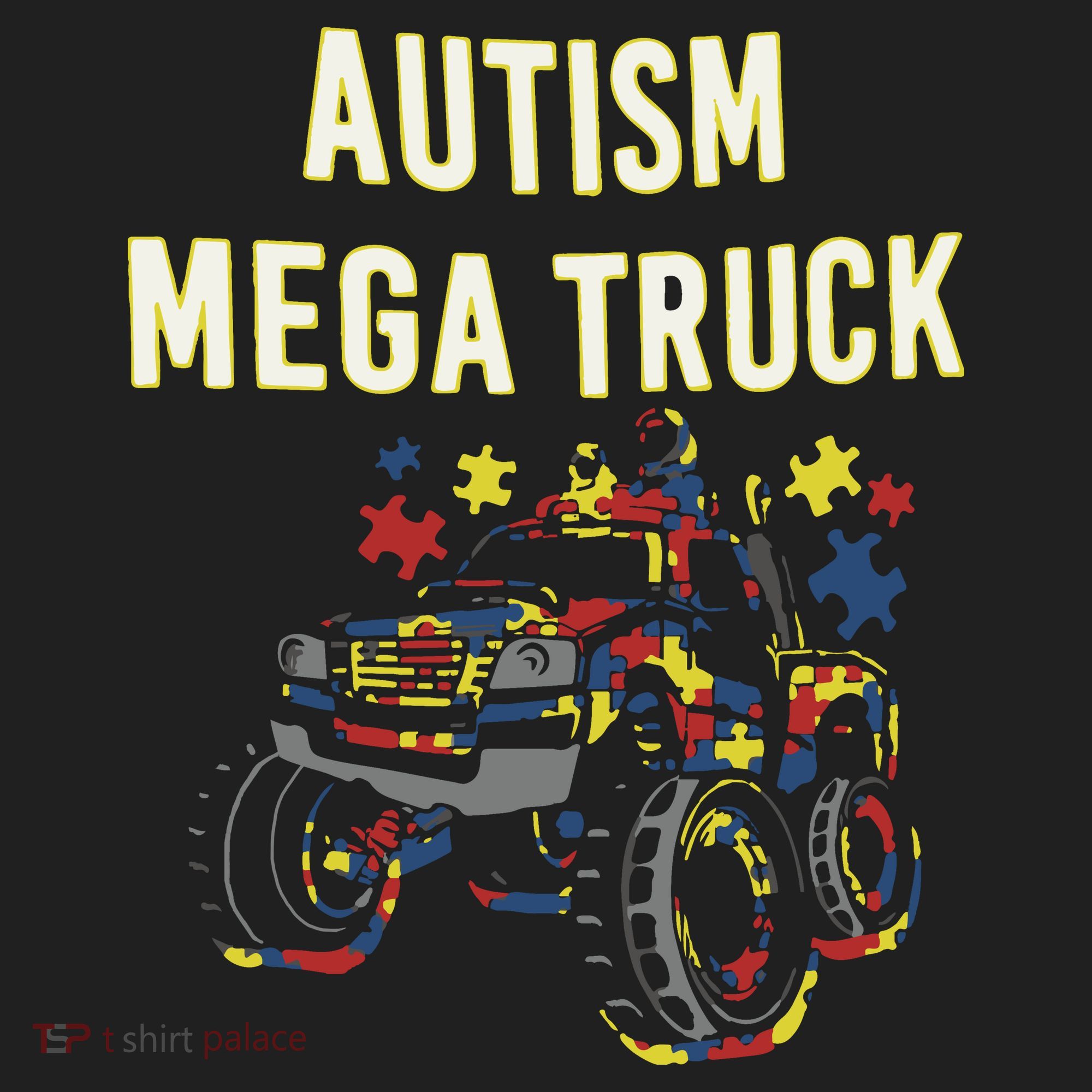 Autism Mega Truck Golf Towel