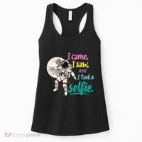 Astronaut Museum Travel Space I Came I Saw I Took A Selfie Women's Tank Top thumb 0