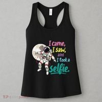 Astronaut Museum Travel Space I Came I Saw I Took A Selfie Women's Tank Top thumb 3