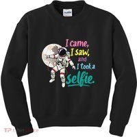 Astronaut Museum Travel Space I Came I Saw I Took A Selfie Kids Sweatshirt thumb 0