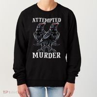 Attempted Murder Two Crows Birds Spooky Crows Pun Women's Sweatshirt thumb 0