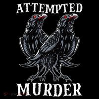 Attempted Murder Two Crows Birds Spooky Crows Pun Backpack thumb 2