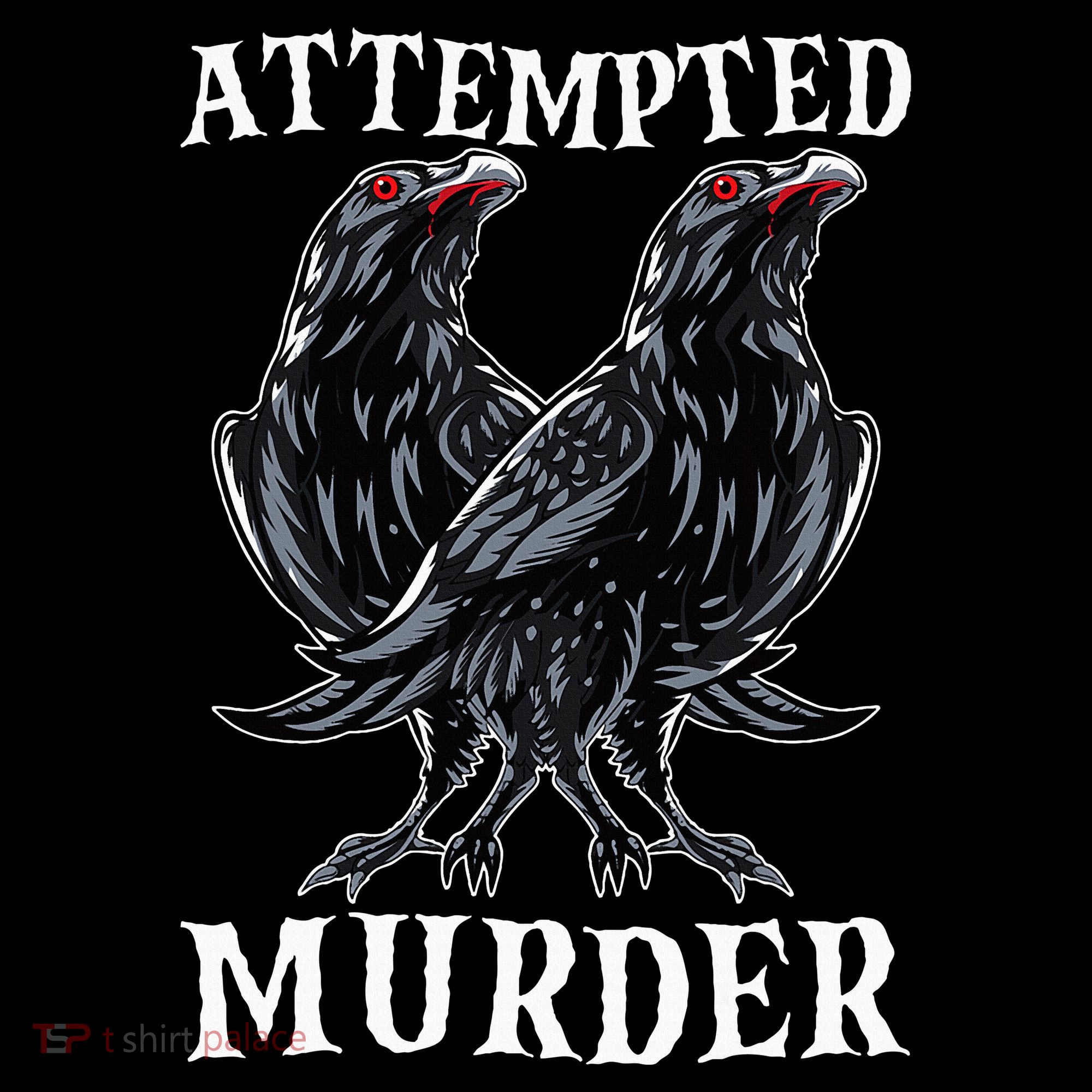 Attempted Murder Two Crows Birds Spooky Crows Pun Women's Hoodie