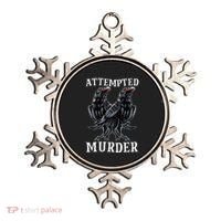 Attempted Murder Two Crows Birds Spooky Crows Pun Ornament thumb 0
