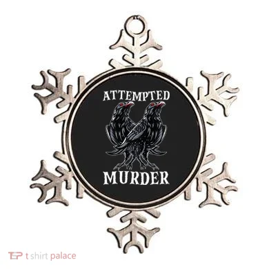Attempted Murder Two Crows Birds Spooky Crows Pun Ornament