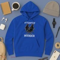 Attempted Murder Two Crows Birds Spooky Crows Pun Hoodie thumb 3