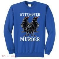 Attempted Murder Two Crows Birds Spooky Crows Pun Sweatshirt thumb 0