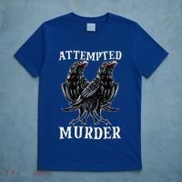 Attempted Murder Two Crows Birds Spooky Crows Pun T-Shirt thumb 5