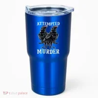 Attempted Murder Two Crows Birds Spooky Crows Pun Tumbler thumb 0
