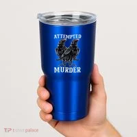 Attempted Murder Two Crows Birds Spooky Crows Pun Tumbler thumb 2