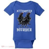 Attempted Murder Two Crows Birds Spooky Crows Pun Baby Bodysuit thumb 0