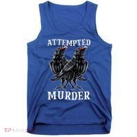 Attempted Murder Two Crows Birds Spooky Crows Pun Tank Top thumb 0