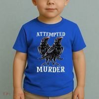 Attempted Murder Two Crows Birds Spooky Crows Pun Toddler T-Shirt thumb 2