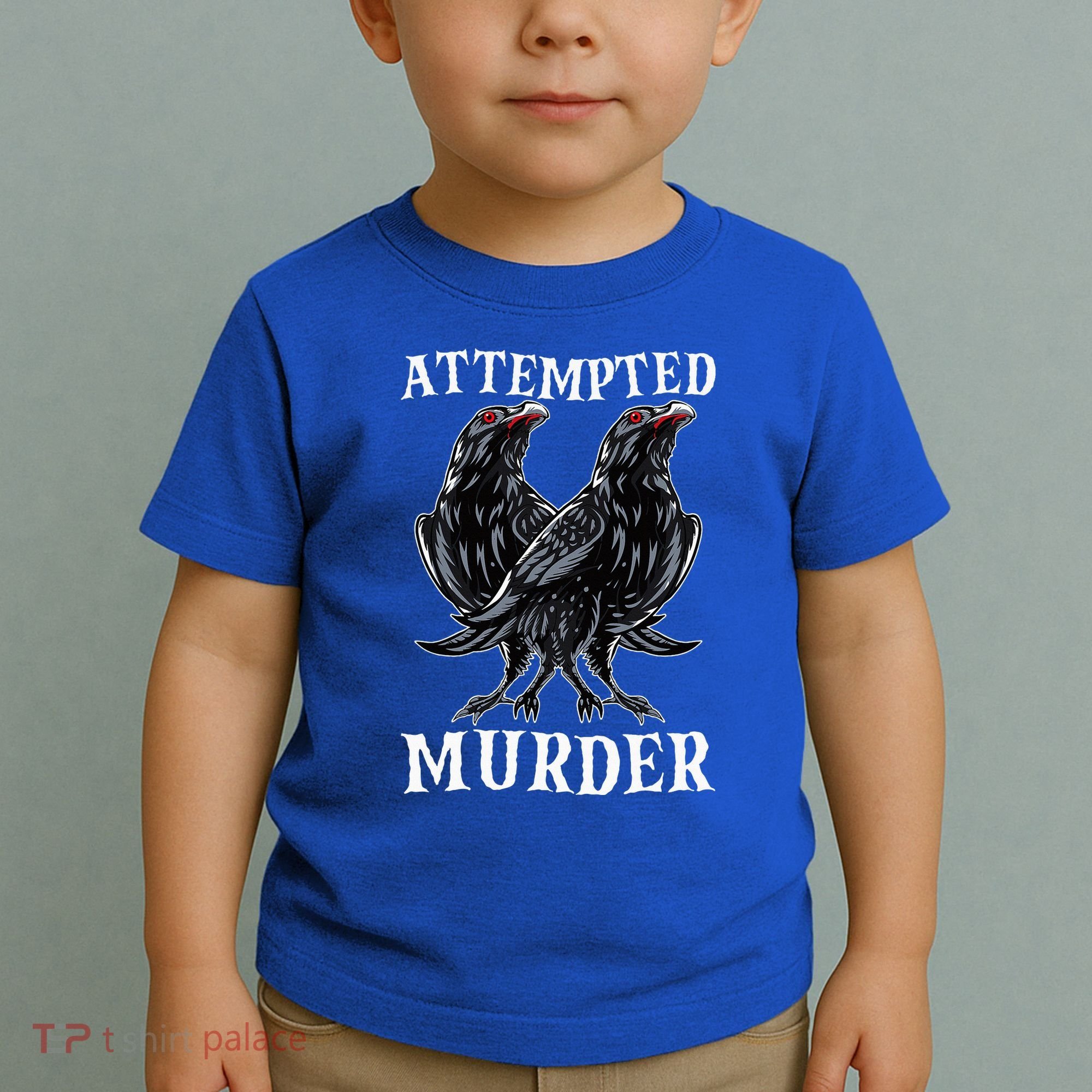 Attempted Murder Two Crows Birds Spooky Crows Pun Toddler T-Shirt