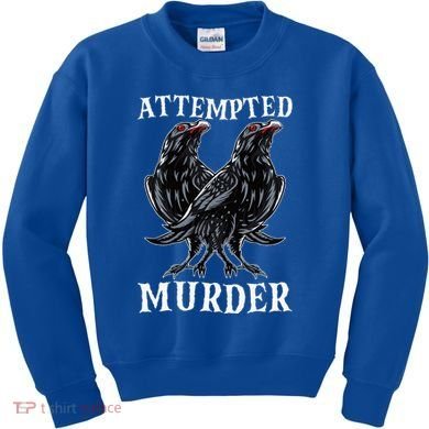 Attempted Murder Two Crows Birds Spooky Crows Pun Kids Sweatshirt