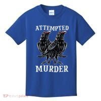 Attempted Murder Two Crows Birds Spooky Crows Pun Kids T-Shirt thumb 0