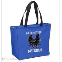 Attempted Murder Two Crows Birds Spooky Crows Pun Tote Bag thumb 2