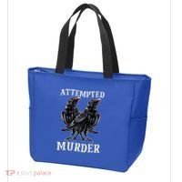 Attempted Murder Two Crows Birds Spooky Crows Pun Tote Bag thumb 3