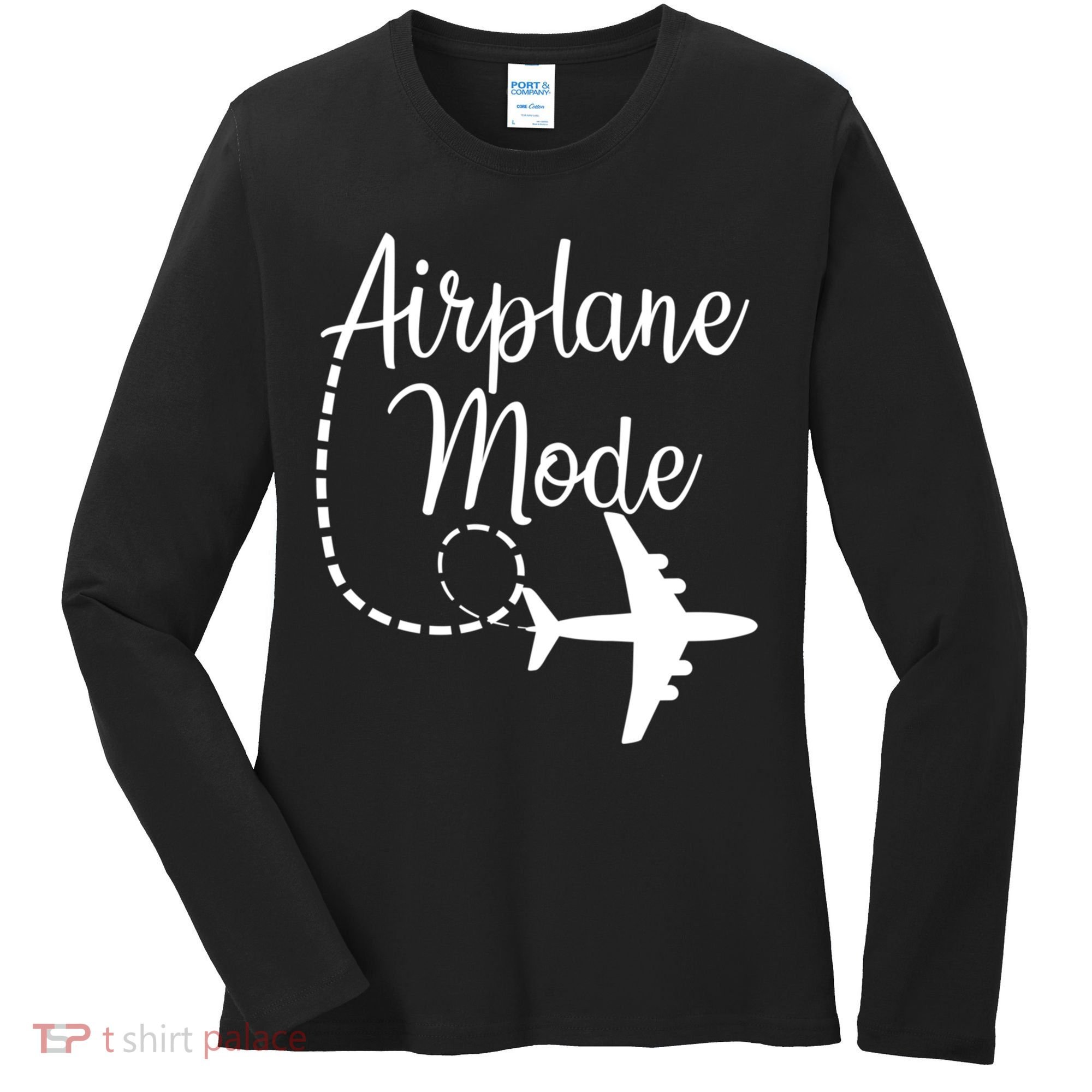 Airplane Mode Traveling Vacation For Girls And Womens Gift Women's Long Sleeve Shirt