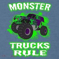 Awesome Monster Trucks Rule Garment-Dyed Sweatshirt thumb 2