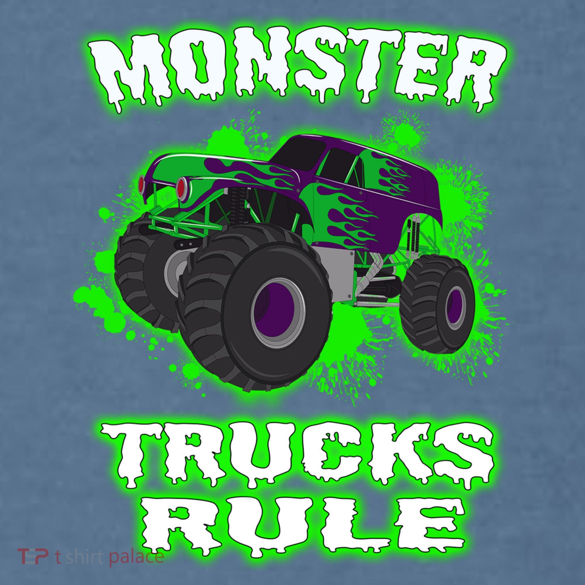 Awesome Monster Trucks Rule Garment-Dyed Sweatshirt