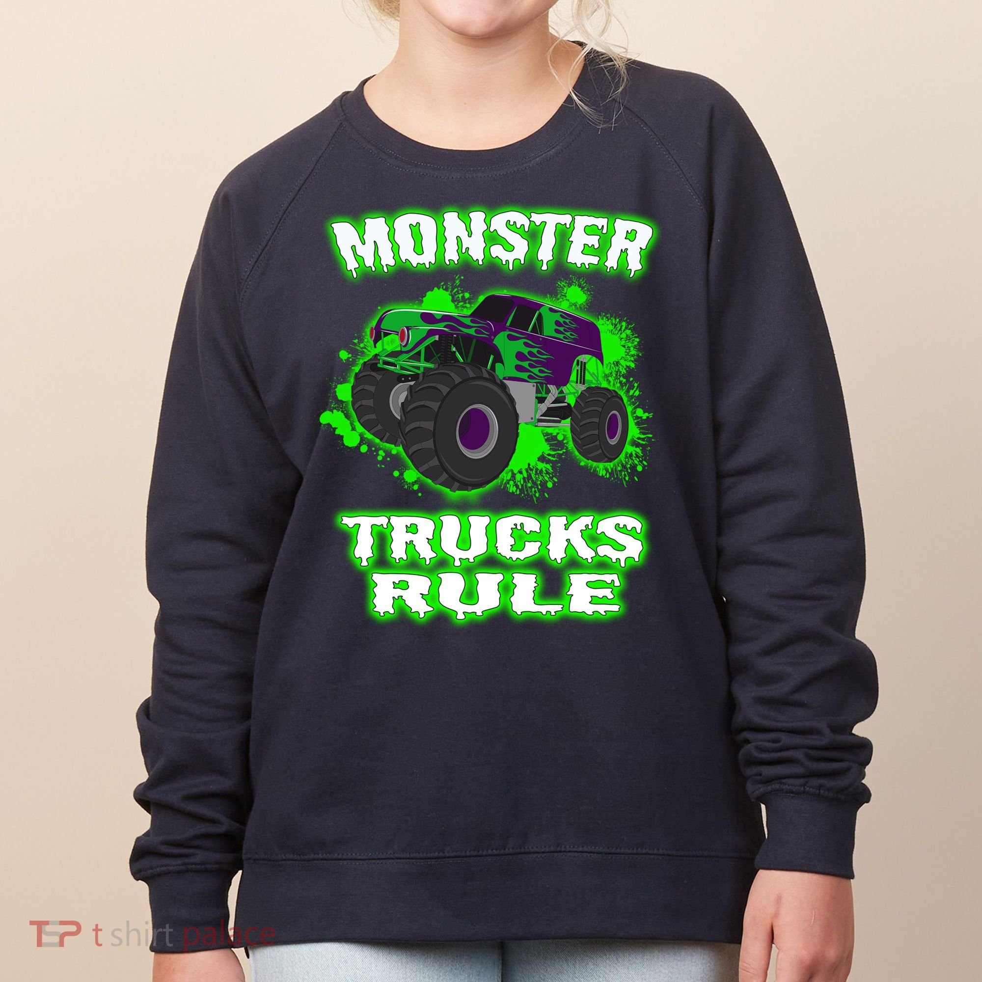 Awesome Monster Trucks Rule Women's Sweatshirt